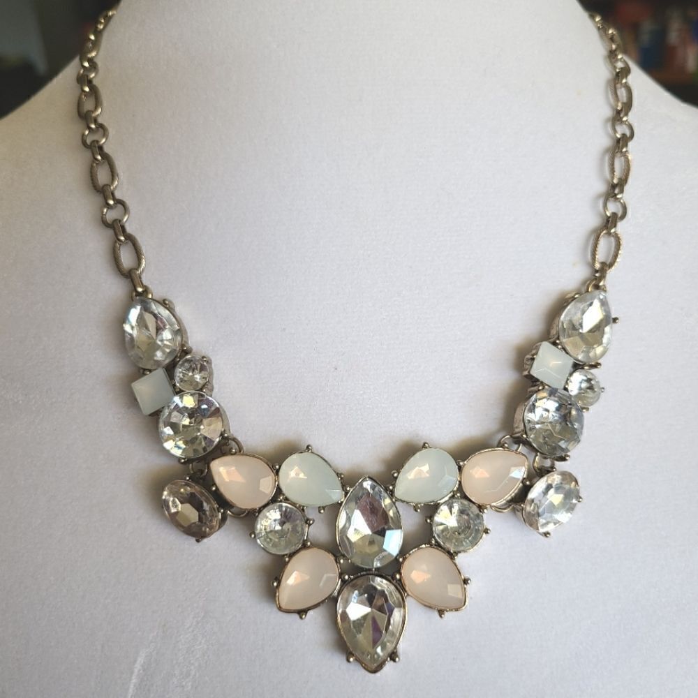 Loft Necklace, statement piece, rhinestones, adjustable length - Picture 2 of 7
